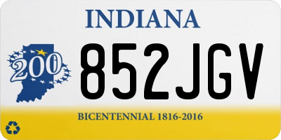 IN license plate 852JGV