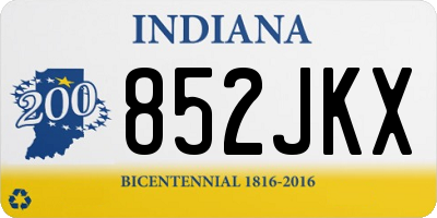 IN license plate 852JKX