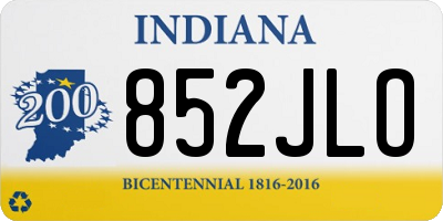 IN license plate 852JLO