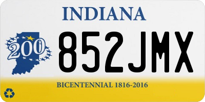 IN license plate 852JMX