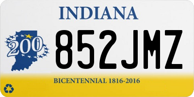 IN license plate 852JMZ