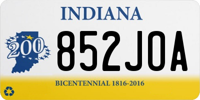 IN license plate 852JOA