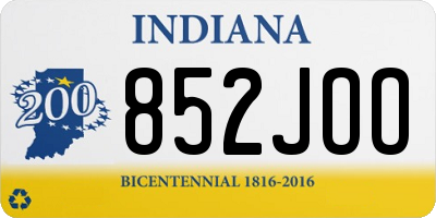 IN license plate 852JOO