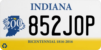 IN license plate 852JOP