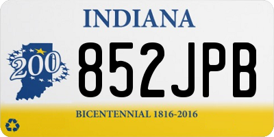 IN license plate 852JPB