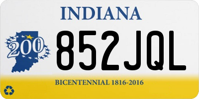 IN license plate 852JQL