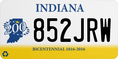 IN license plate 852JRW