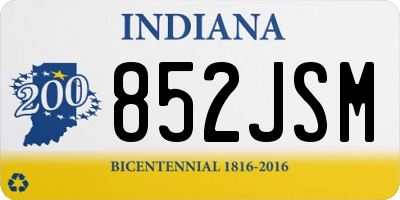 IN license plate 852JSM