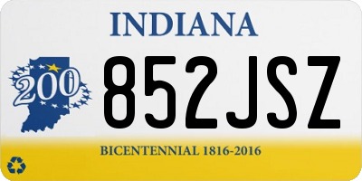 IN license plate 852JSZ