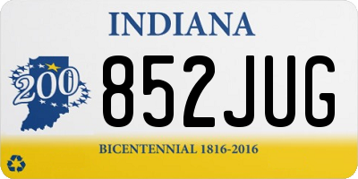 IN license plate 852JUG