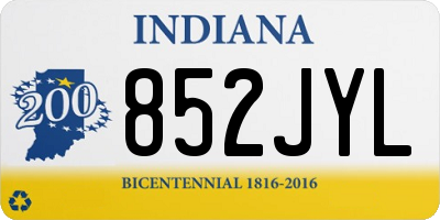 IN license plate 852JYL