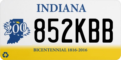 IN license plate 852KBB