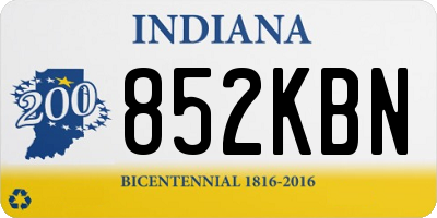 IN license plate 852KBN