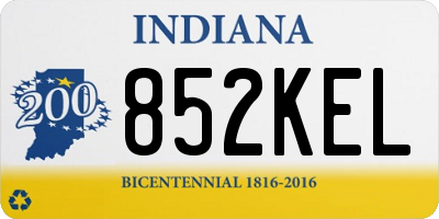 IN license plate 852KEL