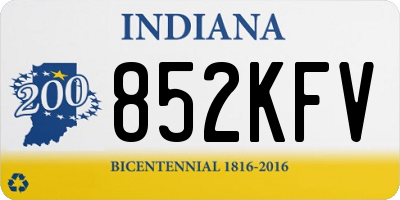 IN license plate 852KFV