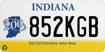 IN license plate 852KGB