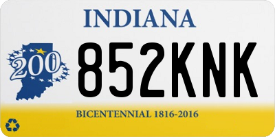 IN license plate 852KNK