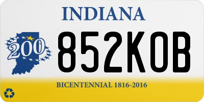 IN license plate 852KOB