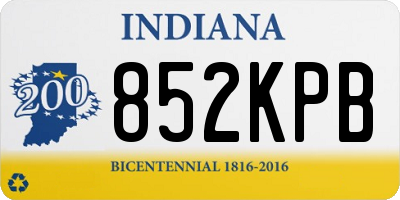 IN license plate 852KPB