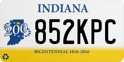 IN license plate 852KPC