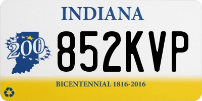 IN license plate 852KVP
