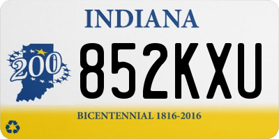 IN license plate 852KXU