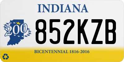 IN license plate 852KZB