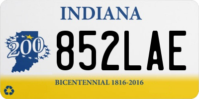 IN license plate 852LAE