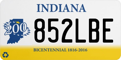 IN license plate 852LBE