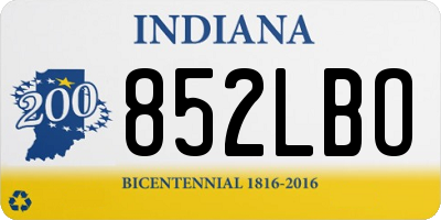 IN license plate 852LBO