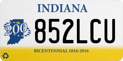 IN license plate 852LCU
