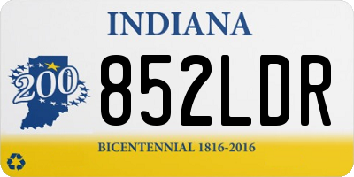 IN license plate 852LDR