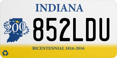 IN license plate 852LDU