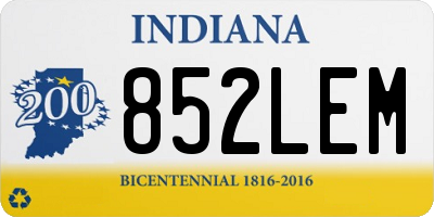 IN license plate 852LEM