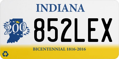 IN license plate 852LEX