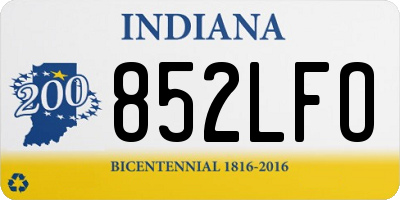 IN license plate 852LFO