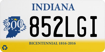 IN license plate 852LGI