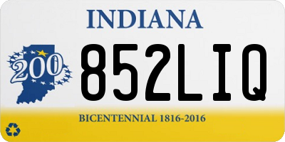 IN license plate 852LIQ