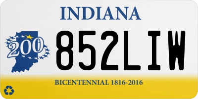 IN license plate 852LIW