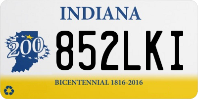 IN license plate 852LKI