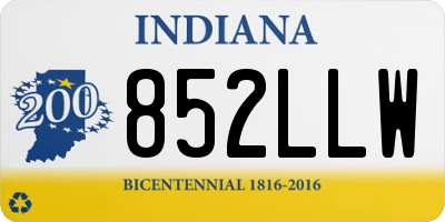 IN license plate 852LLW