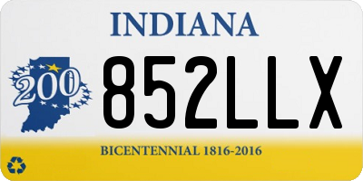 IN license plate 852LLX