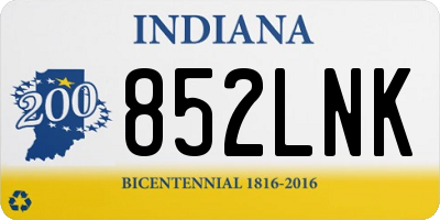 IN license plate 852LNK
