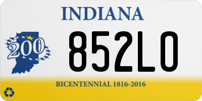 IN license plate 852LO