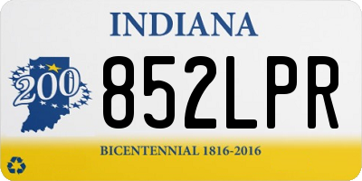 IN license plate 852LPR