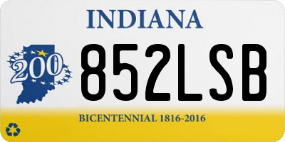 IN license plate 852LSB