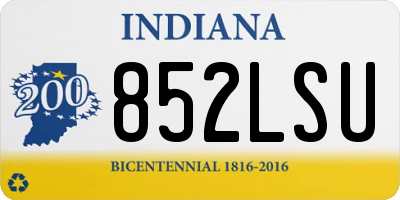 IN license plate 852LSU