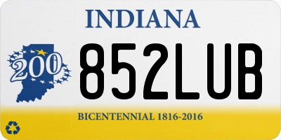 IN license plate 852LUB