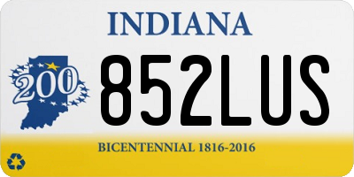 IN license plate 852LUS