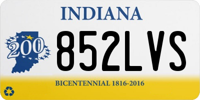 IN license plate 852LVS